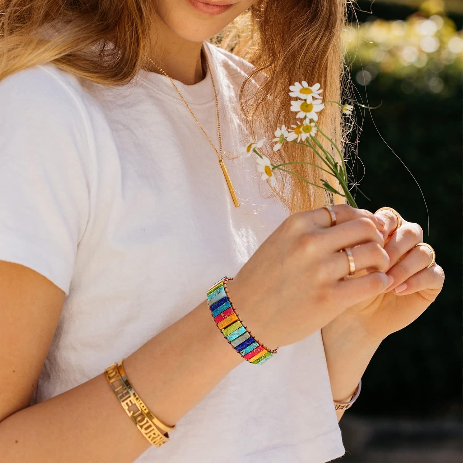 Handmade Boho Chakra Bracelet – Natural Stone & Crystal Wrap Jewelry