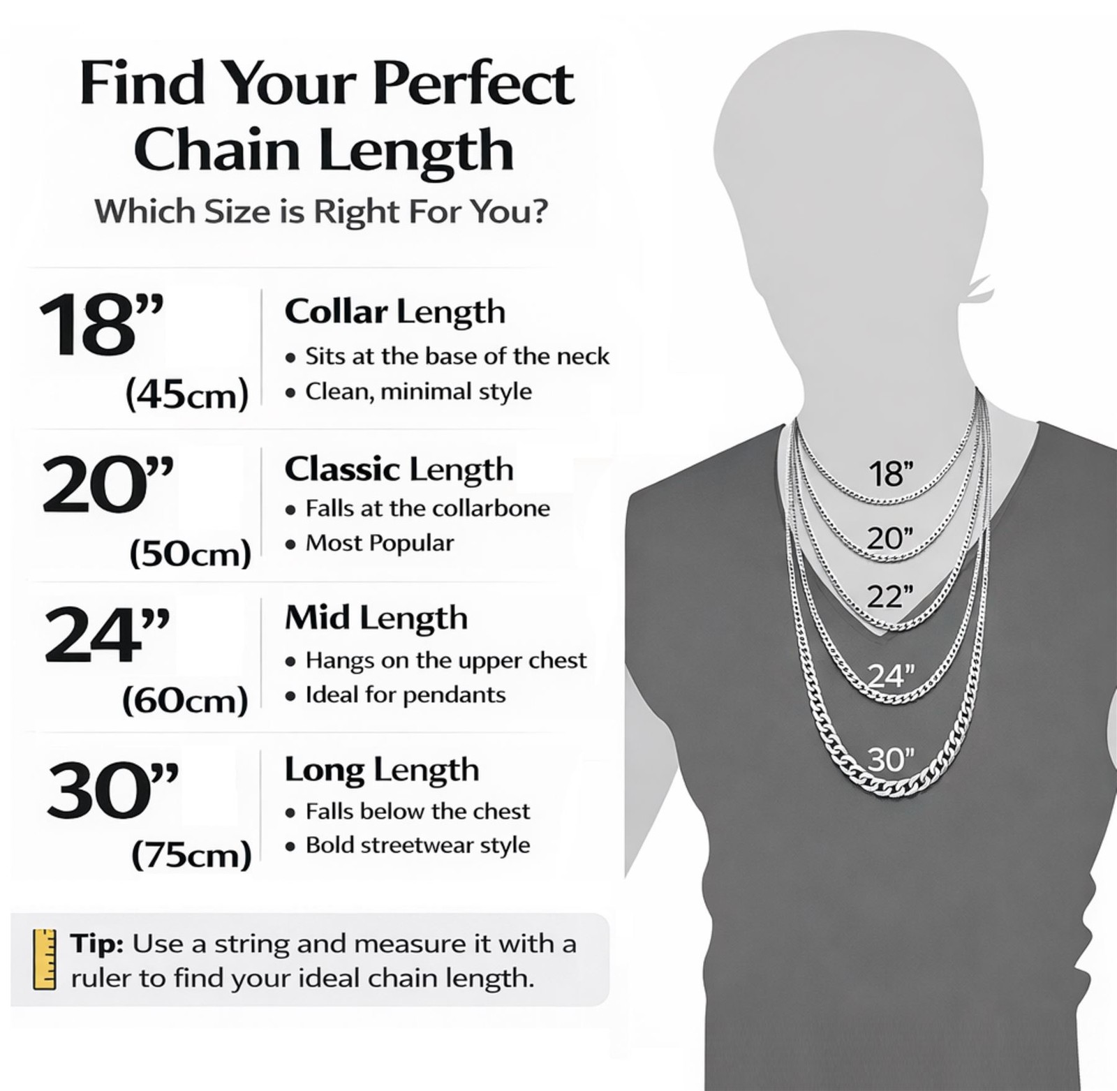 BLACK 316L STAINLESS STEEL 5MM WIDE 18″ / 45CM LONG SPIGA WHEAT ROPE KNOT CHAIN