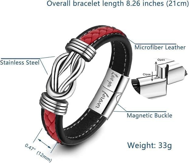 To My Son Gift for Son Bracelet Love from Mom, Dad Forever Birthday, Graduation