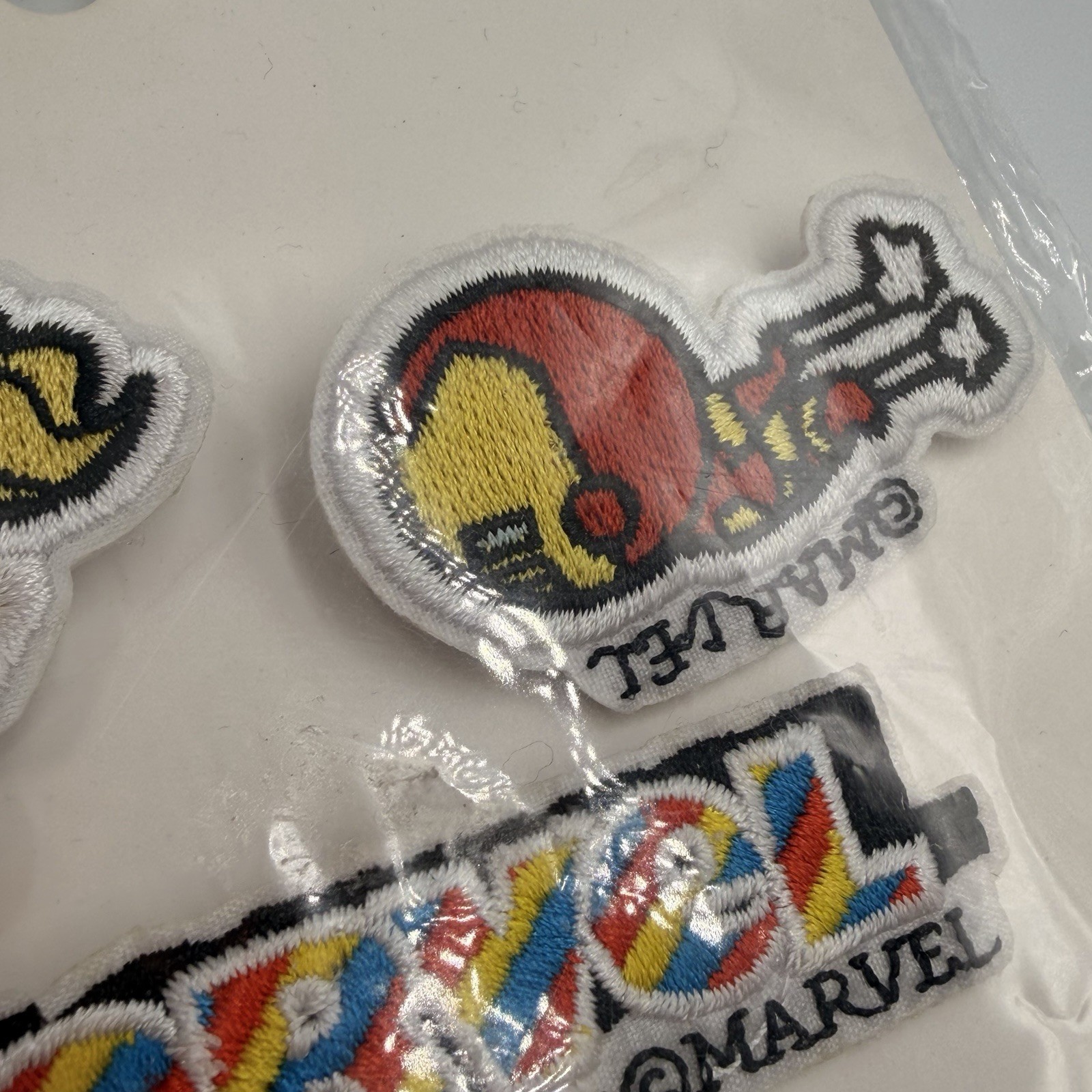Marvel Kawaii Embroidered Pin Patch Set Captain Marvel Iron Man Logo 3pc Miniso