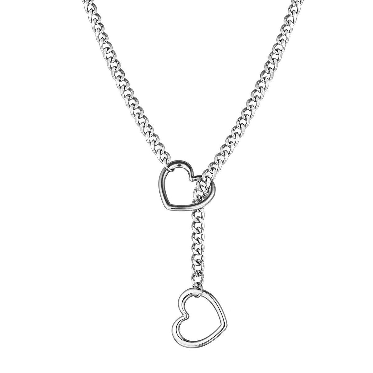 Adjustable Heart Chain Choker for Women, Trendy Y-Necklace Jewelry Gifts