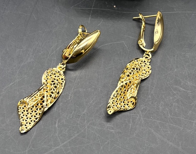 24K Gold Plated African Dubai European Wedding Pendant Necklace Earrings Set