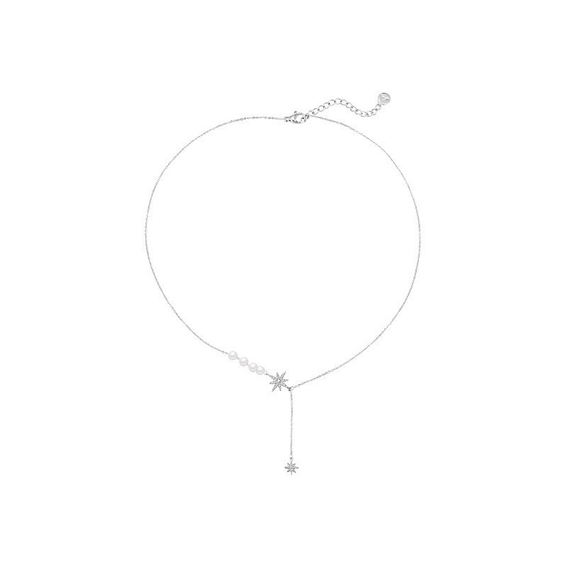 1 Pcs Luxury Pearl Choker Gold Copper Layered Chain, Everyday Elegance