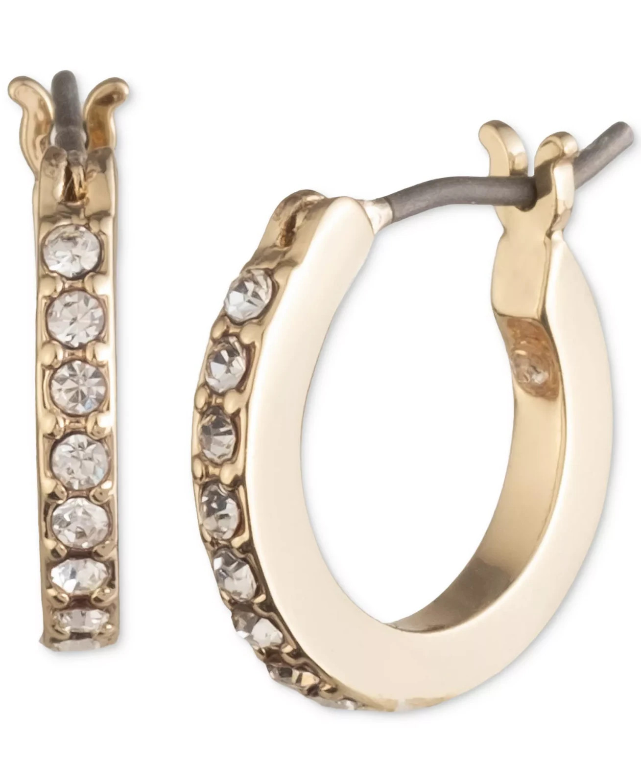 Karl Lagerfeld Paris Extra-Small Pavé Hoop Earrings, 0.35″ (2022) Brand New USA