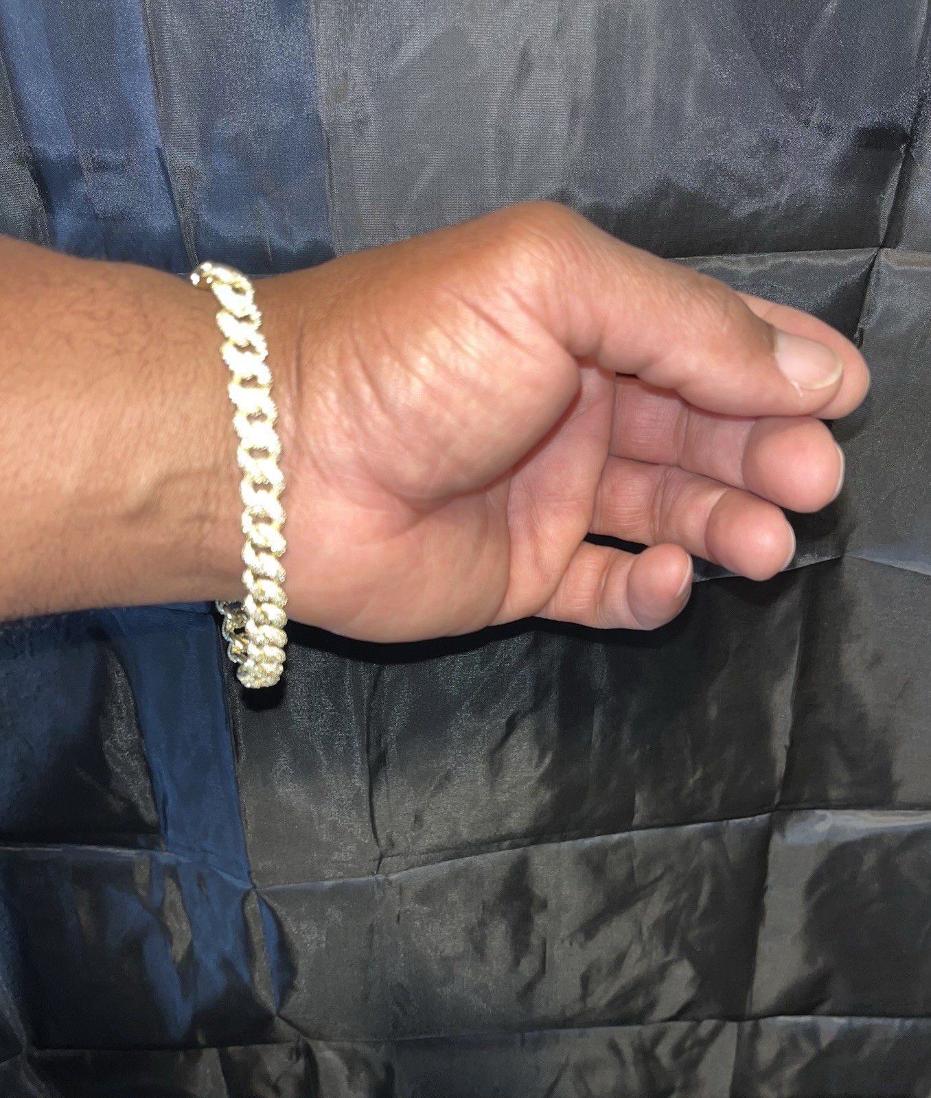 Real Miami Cuban Link Bracelet MOISSANITE 14k Gold Plated 925 Sterling Silver 9”
