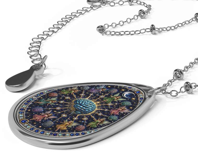 The Fairies Guard the Mind Moonlit Circle of Wisdom Original Wearable Art Pend