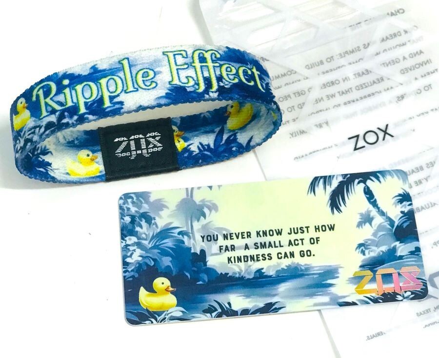 ZOX *RIPPLE EFFECT* Silver Sng band w/Card Choose Size NIP RUBBER Duck