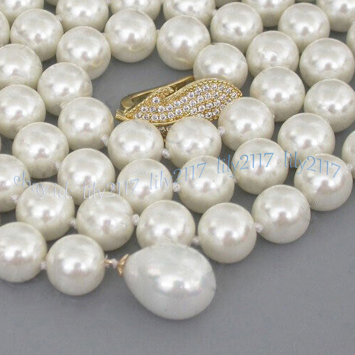 Elegant White South Sea Shell Pearl Round Beads Necklace 14-50” 8/10/12/14mm