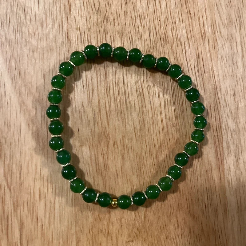 Jade Gemstone Bead Abundance Money Bracelet 6mm Crystal Healing Good Luck Gifts