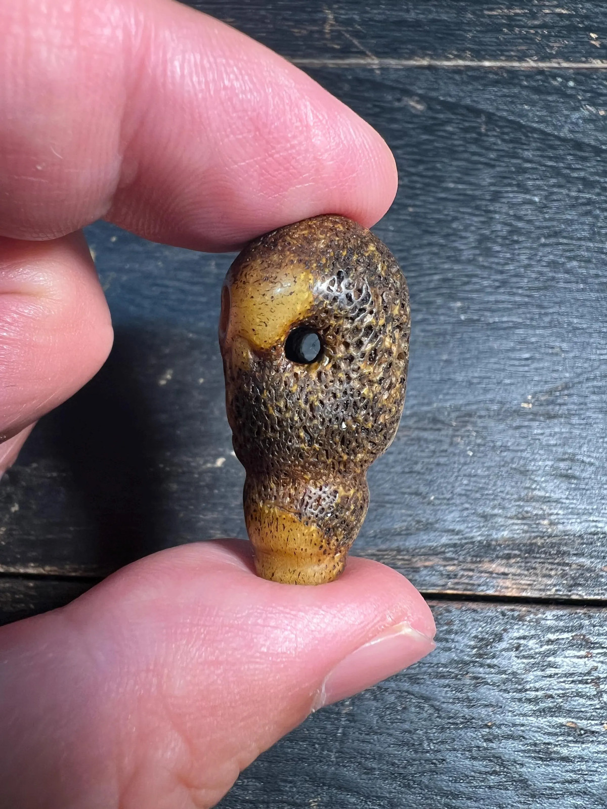 Yak Bone Guru Bead | Tibetan Skull Mala Bead | Hand-Carved Chitipati Guru Bead