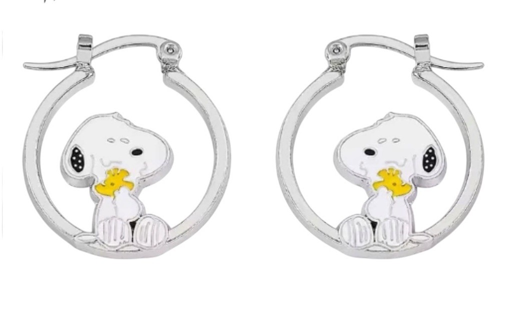 Cute Woodstock Friend Snoopys Hoop Earrings Clip Dangle Gift Earring 1 Pair Set