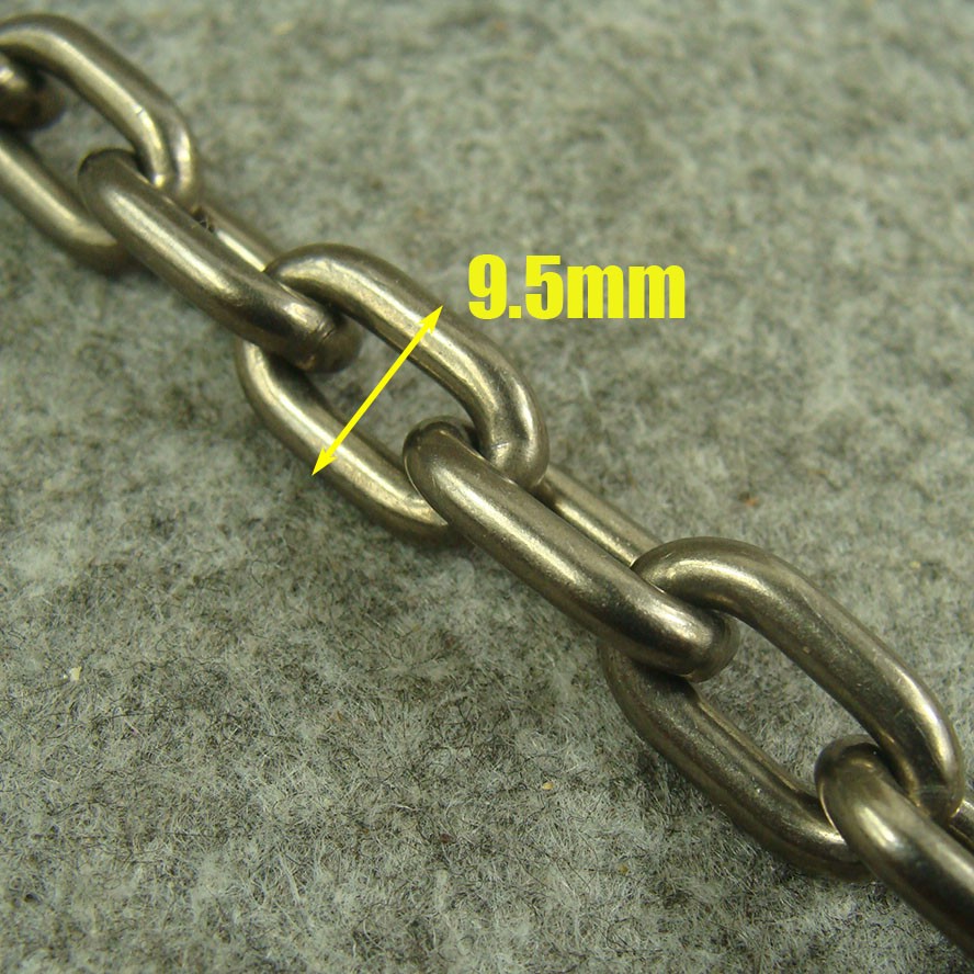 30″ Heavy duty Pure Titanium Oval chain necklace anti-allergy 9.5mm thick H895
