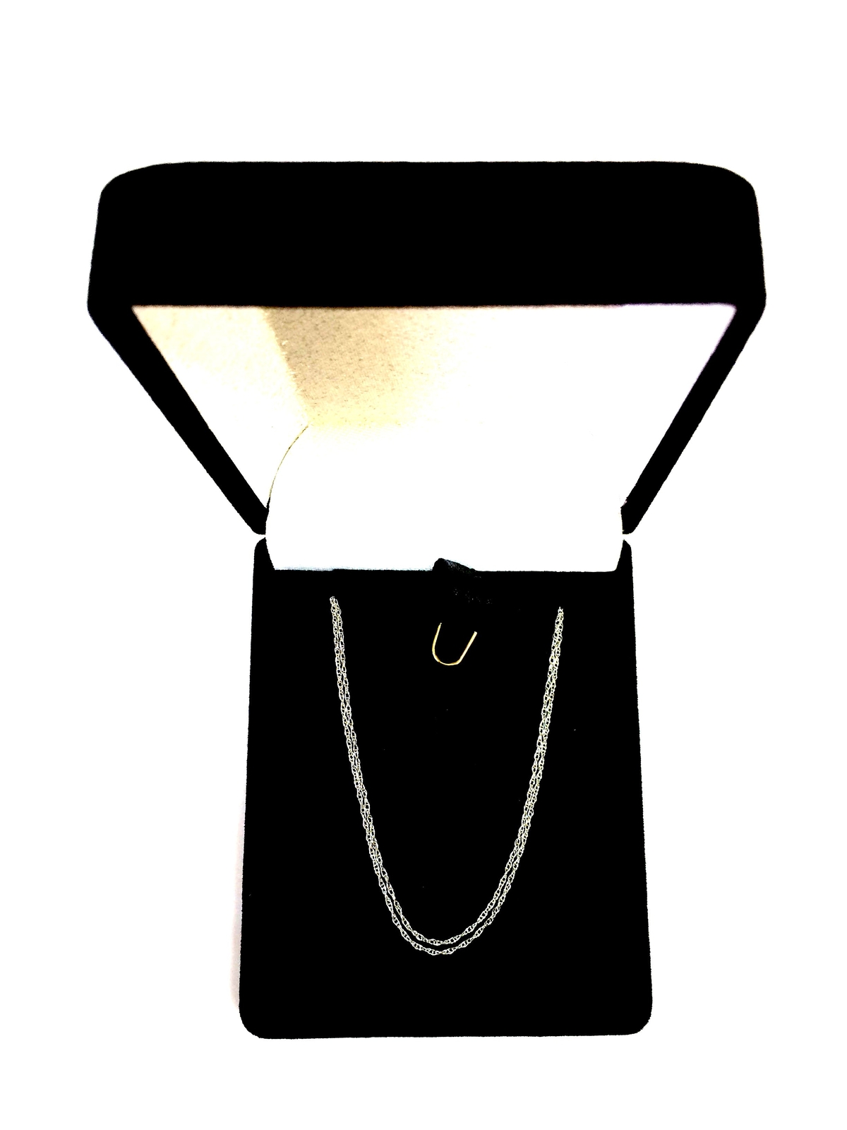 14k Real Solid Gold Rope Chain Necklace, 0.5mm (20 Inches, White Gold)