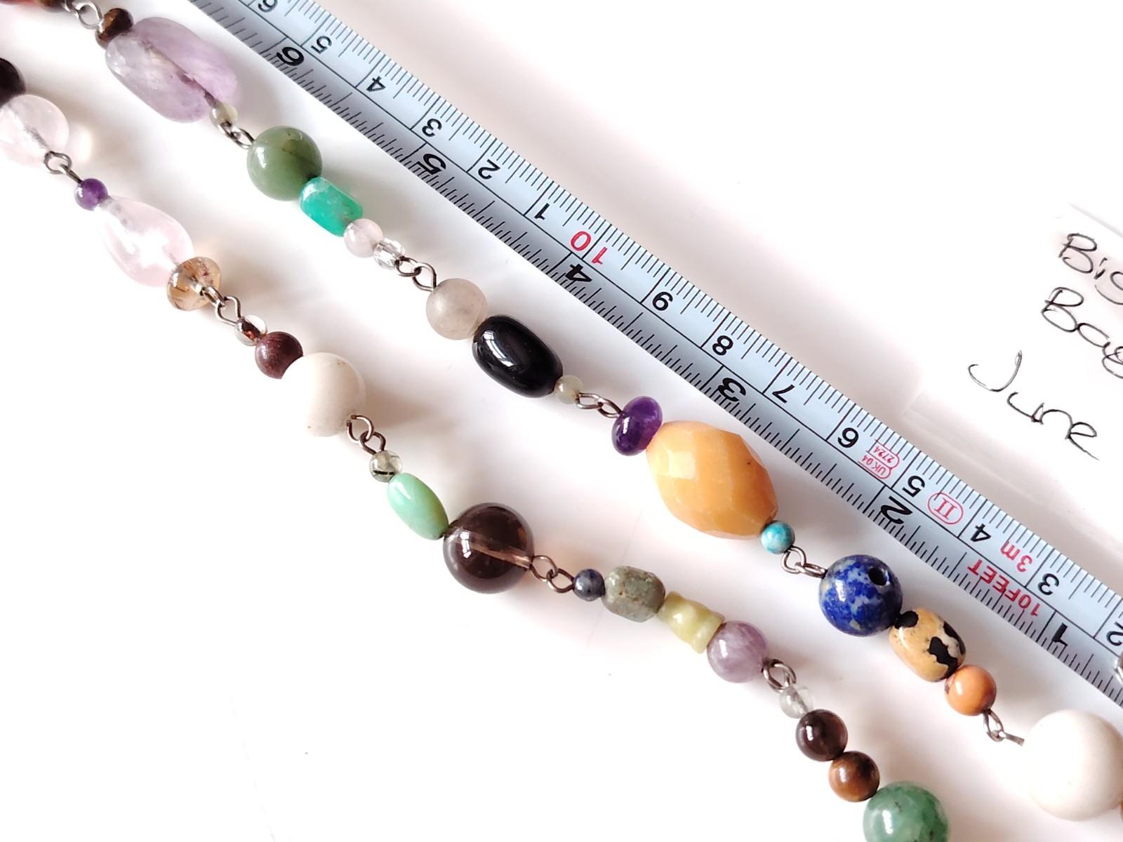 Mixed Stone Bead Necklace Quartz Amethyst Sodalite Carnelian Aventurine