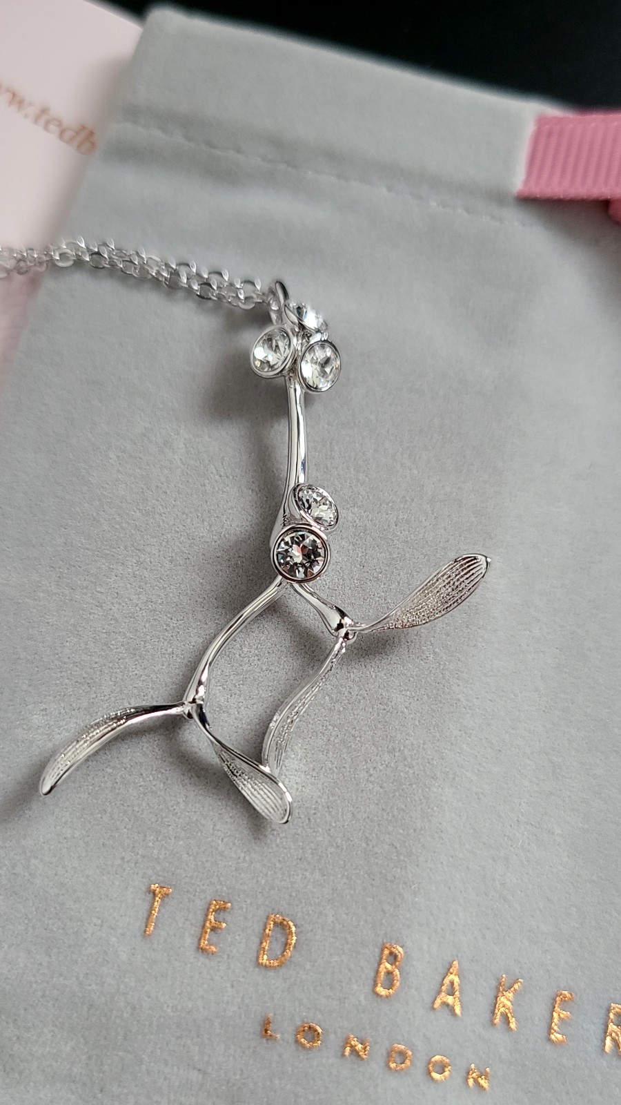 Ted Baker Silver tone Necklace Pendant Jewellery. New without tags.