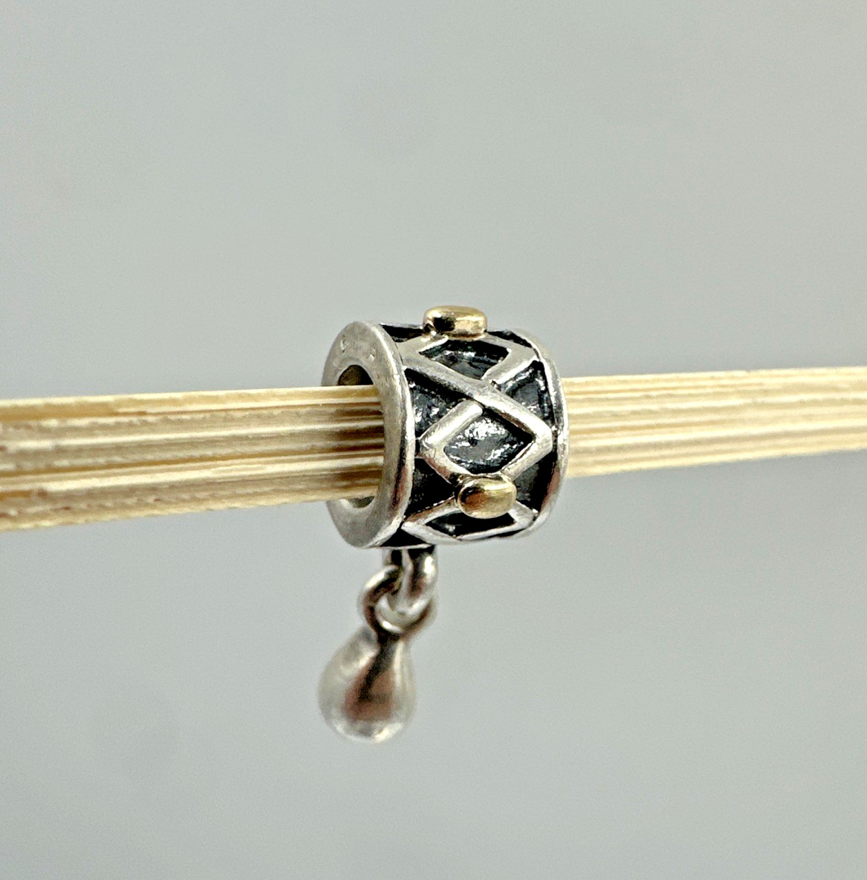 Vintage Pandora One World Health 925 Silver & 14K Charm Dangle 790472 – Retired