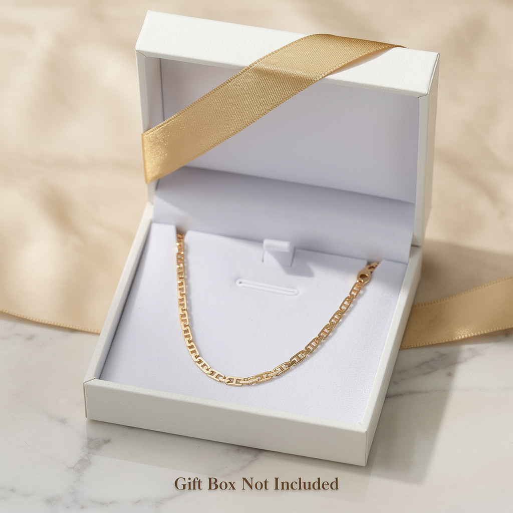 Gold-Tone Mariner Chain Necklace Women Men 19.5 Inch Anchor Link Classic Gift