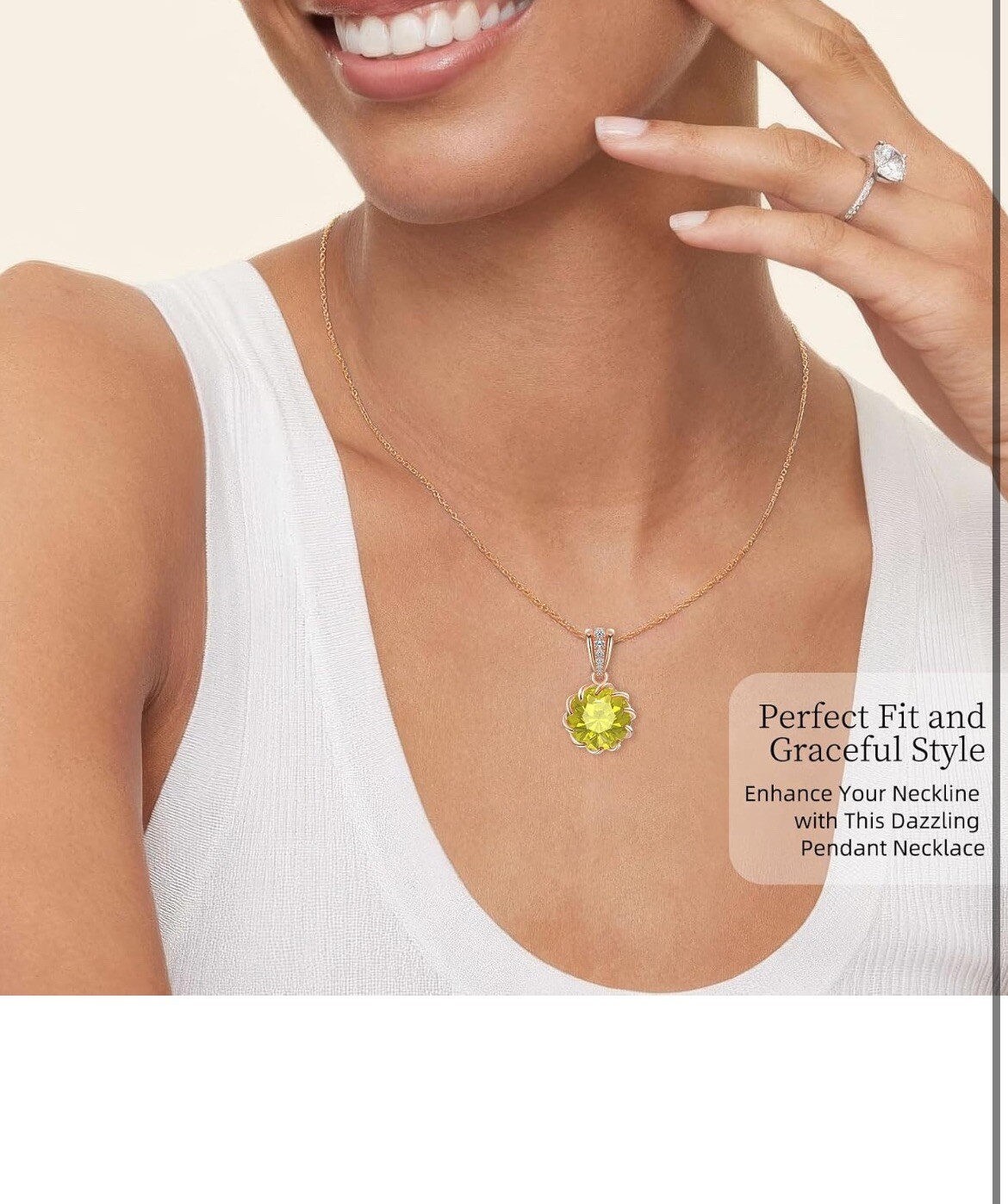 6.0Carat (12.0mm) Round Cubic Zirconia Pendant Necklace