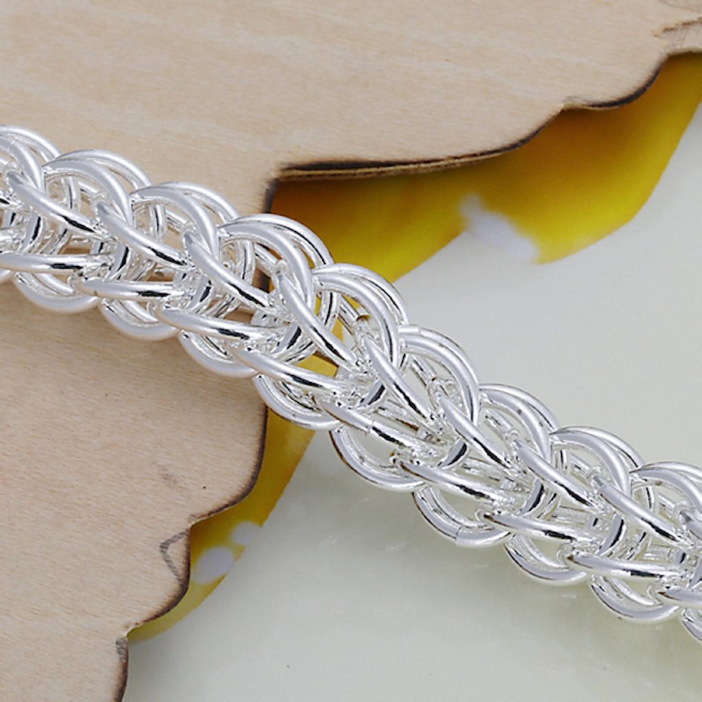 Women’s Unisex 925 Sterling Silver Bracelet 7.5 Inches 10MM Toggle L56