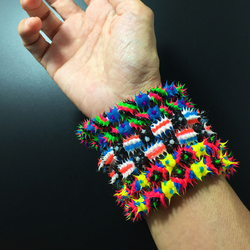 Lot Neon Jelly Silicone Rubber Bracelet Spike UV Glow In The Dark Jewelry DIY