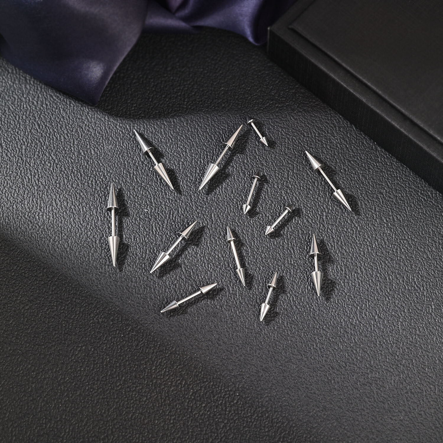 16G 18G Stainless Steel Stud Earring Spike Helix Tragus Barbell Piercing Jewelry