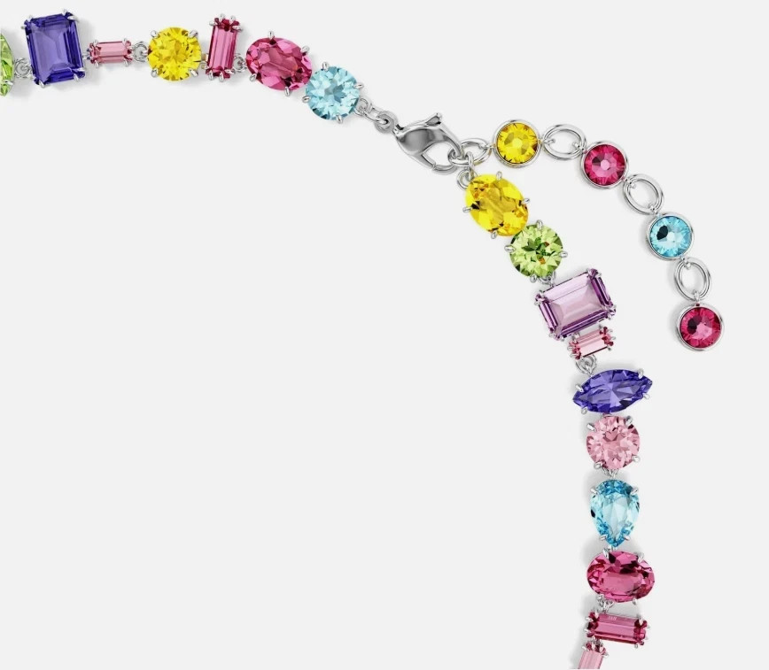 Swarovski Gema Necklace, Mixed Cuts, Multicolored, Rhodium Plated 5656397