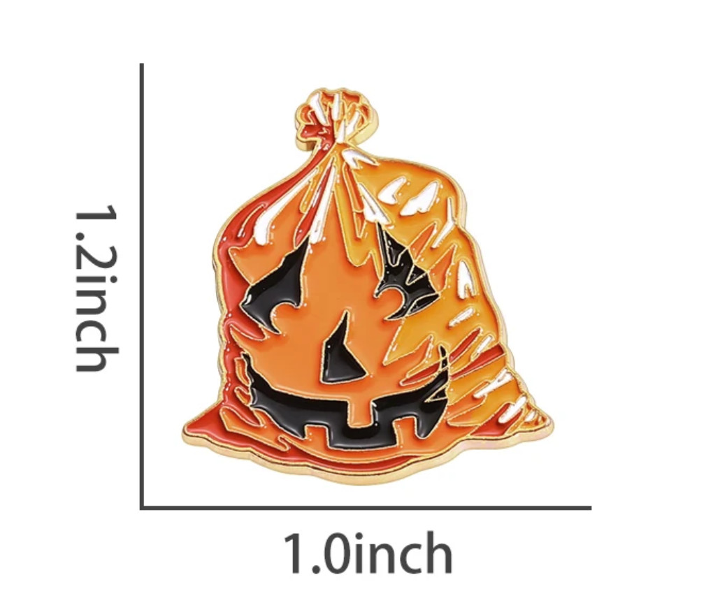 HALLOWEEN LEAF BAG-PIN-2 OR MORE PINS $5.49 SHIPPING-SPEND $20 SHIPPING IS FREE