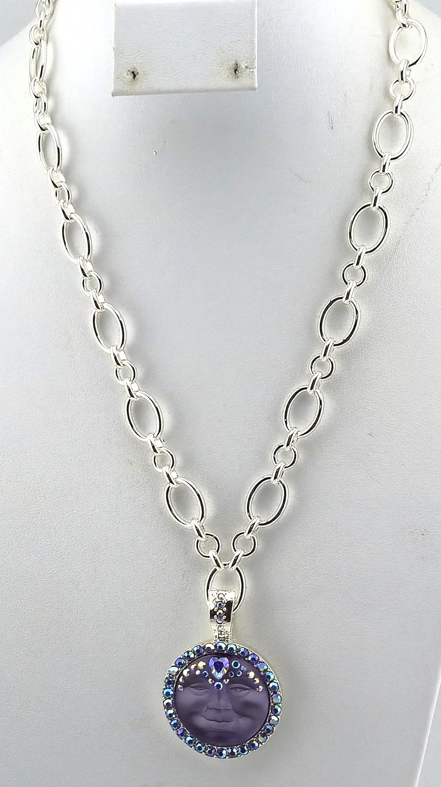 Kirks Folly Sweetheart 25MM Fold Over Pendant ST Violet & Oval Diva Necklace #27