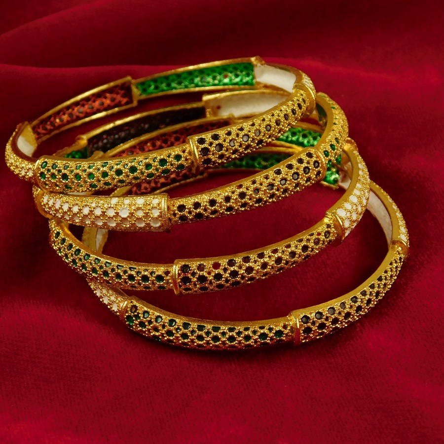 Simple Daily Wear 4 PCs Bangle Bracelet for Women Traditional Ethnic Jewelry