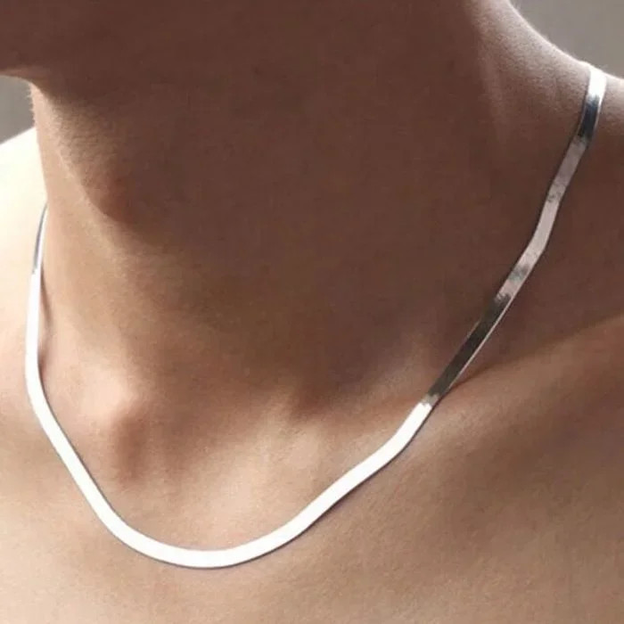 4MM Women Men 925 Sterling Silver Slim Chain Necklace