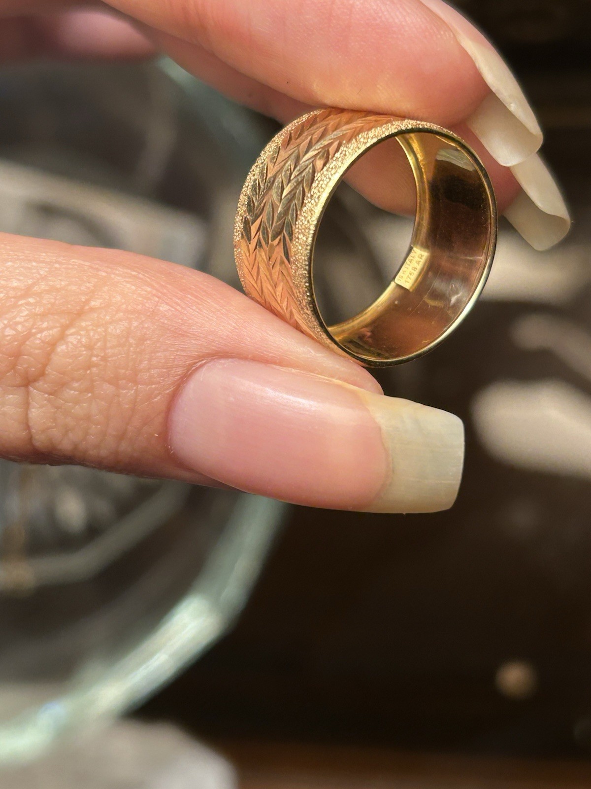 textured solid 10k gold ring