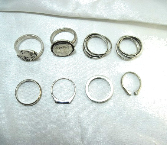 Women’s Sterling Rings Assortment – 8 Rings – 30g total