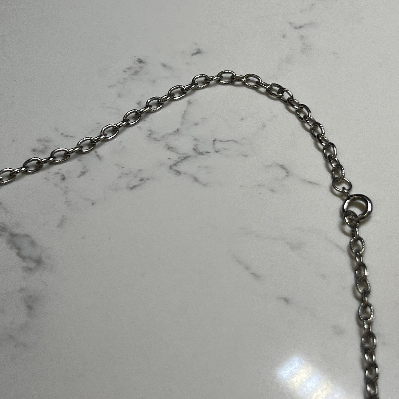Vintage Silver Tone Chain Necklace 12″ Flat Mariner Anchor