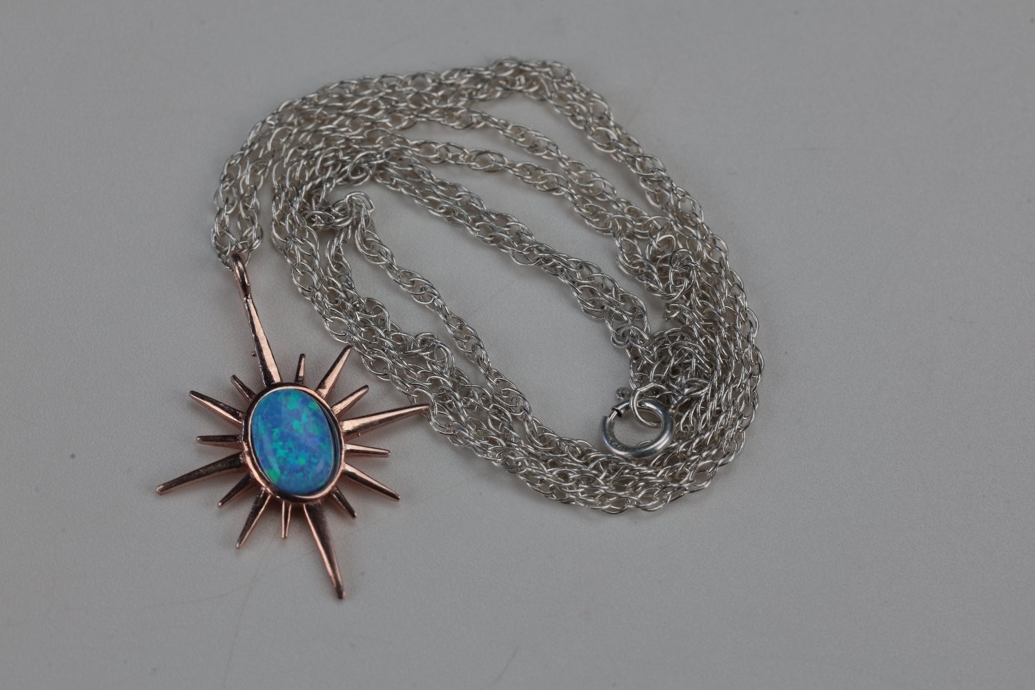 Necklace 10 Inch Drop Rose Gold 925 Sterling Silver Chain Pendant