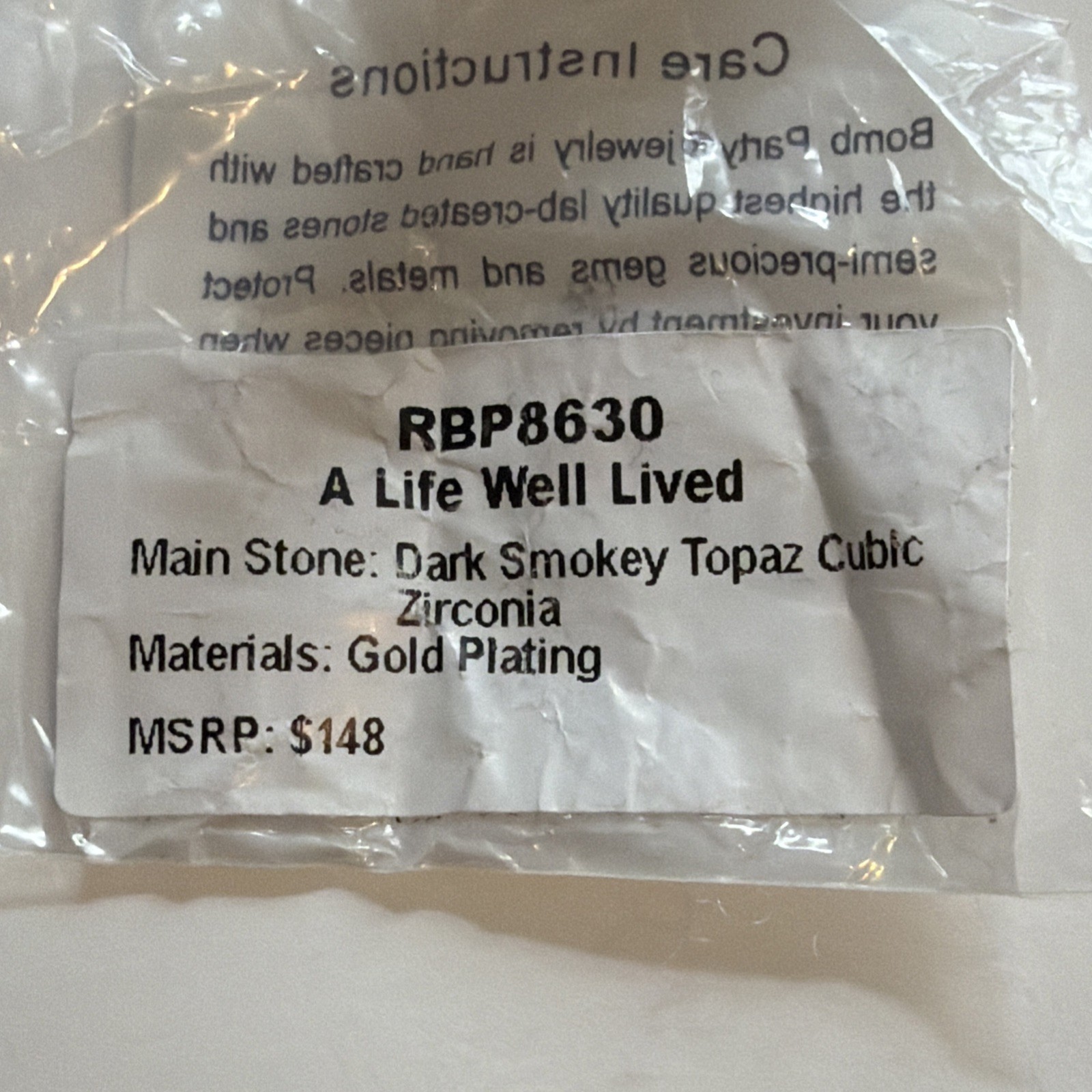 Size 9 Bomb Party Ring – RBP8630 A Life Well Lived – Dark Smokey Topaz CZ