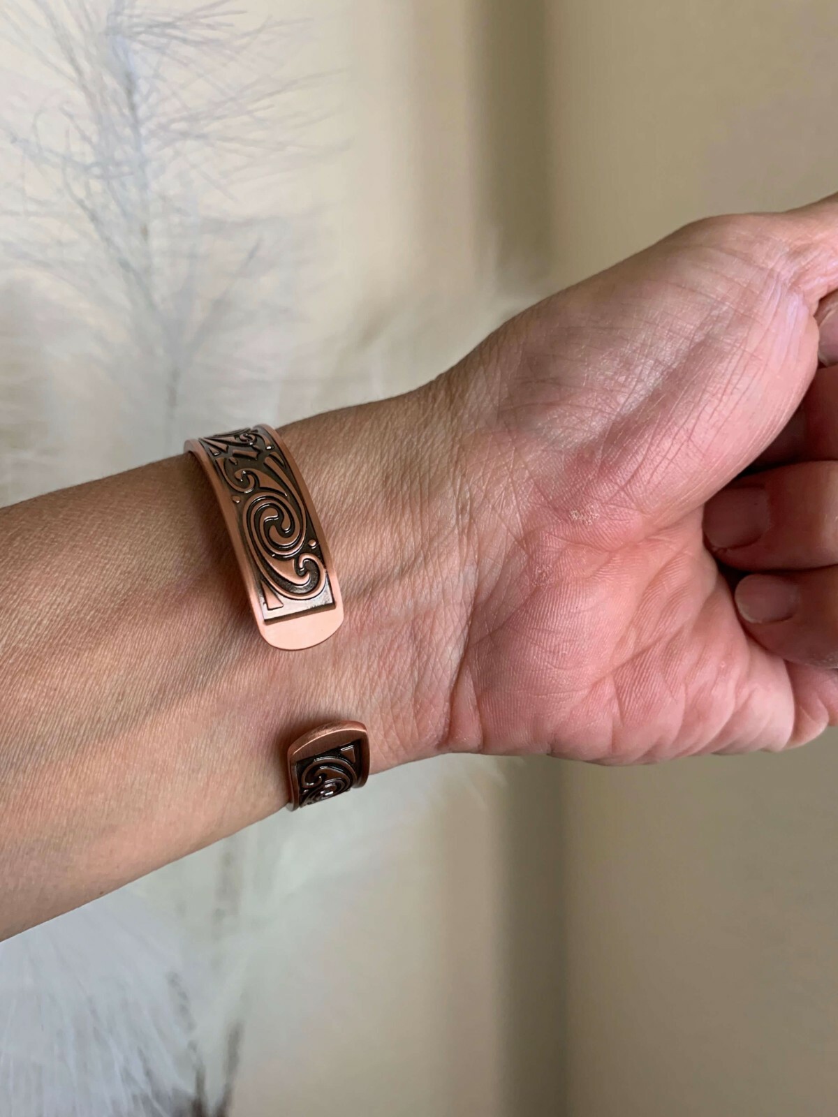 Gorgeous Pure Copper Magnetic Bangle Cuff Arthritis Pain Relief Stress Energy 
