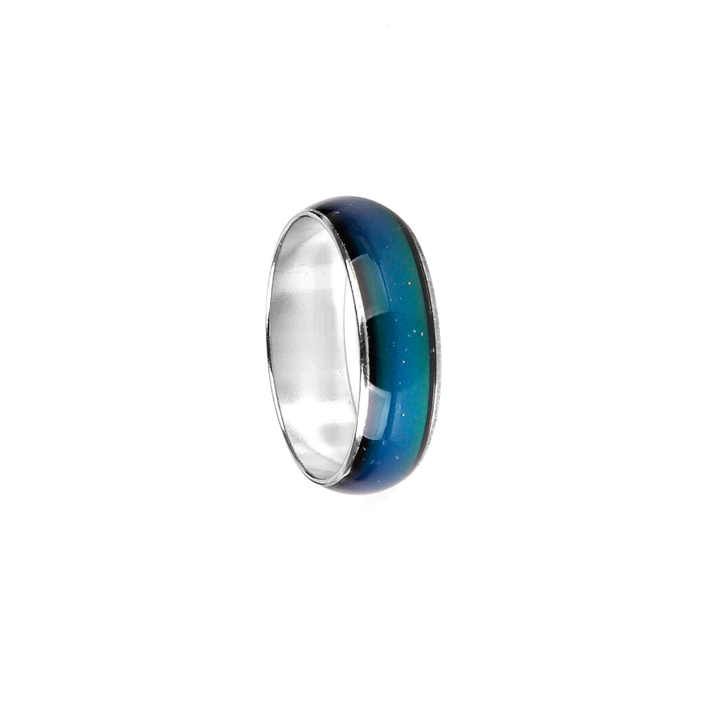 Stainless Steel Temperature Color Changing Wedding Band Mood Ring Gift Unisex