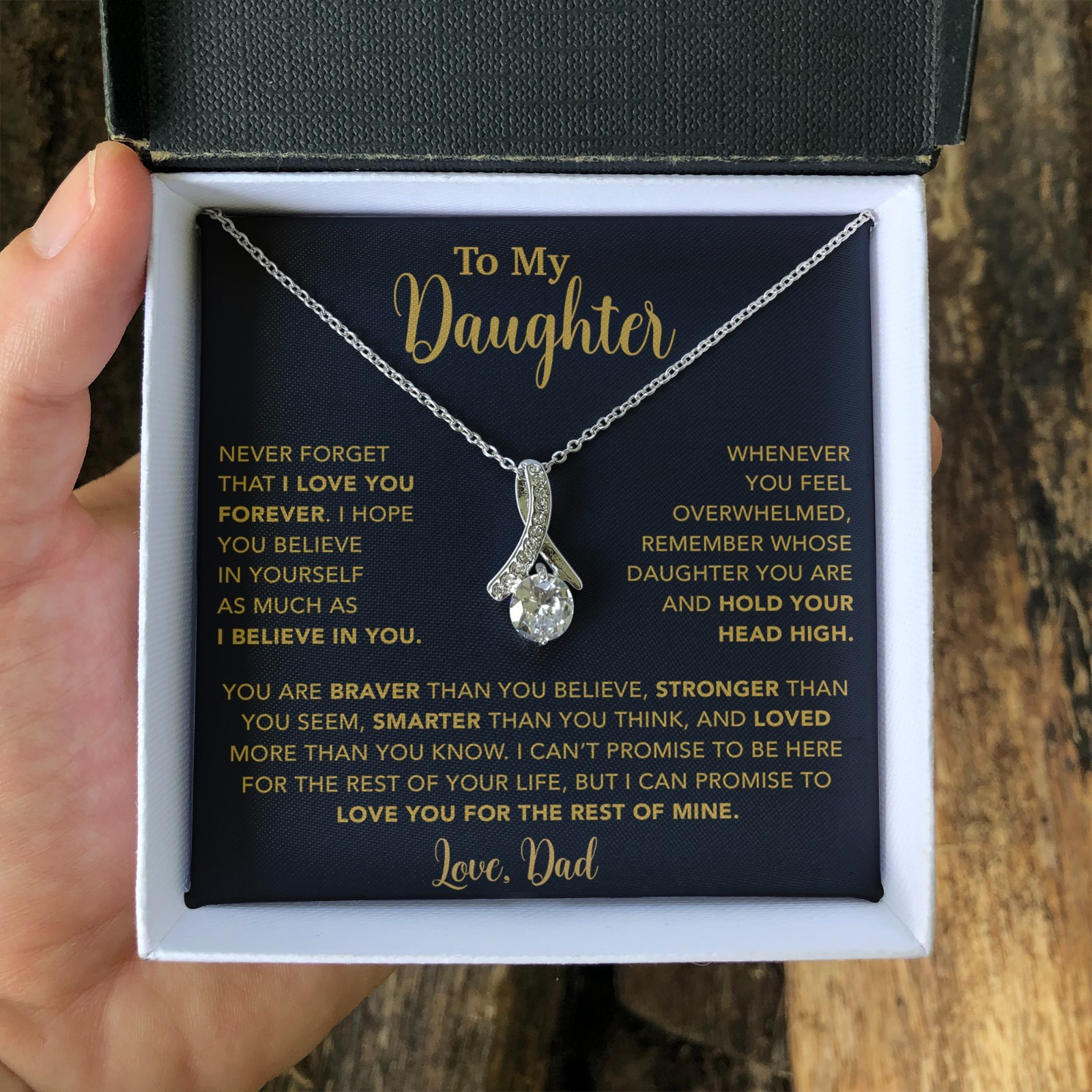 To My Daughter Necklace, Gift for Daughter from Dad, Father Daughter Necklace