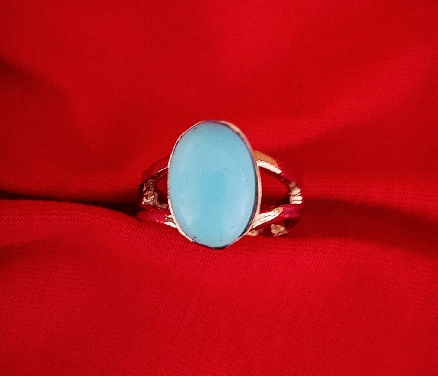 Silver Plated Blue Oval Stone Ring | Stylish Artificial Gemstone Jewelry for Wom