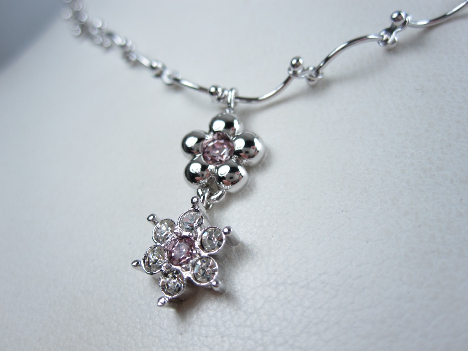 Nina Ricci Rhodium Plated Necklace with Swarovski Crystals 16-18″ – 9557