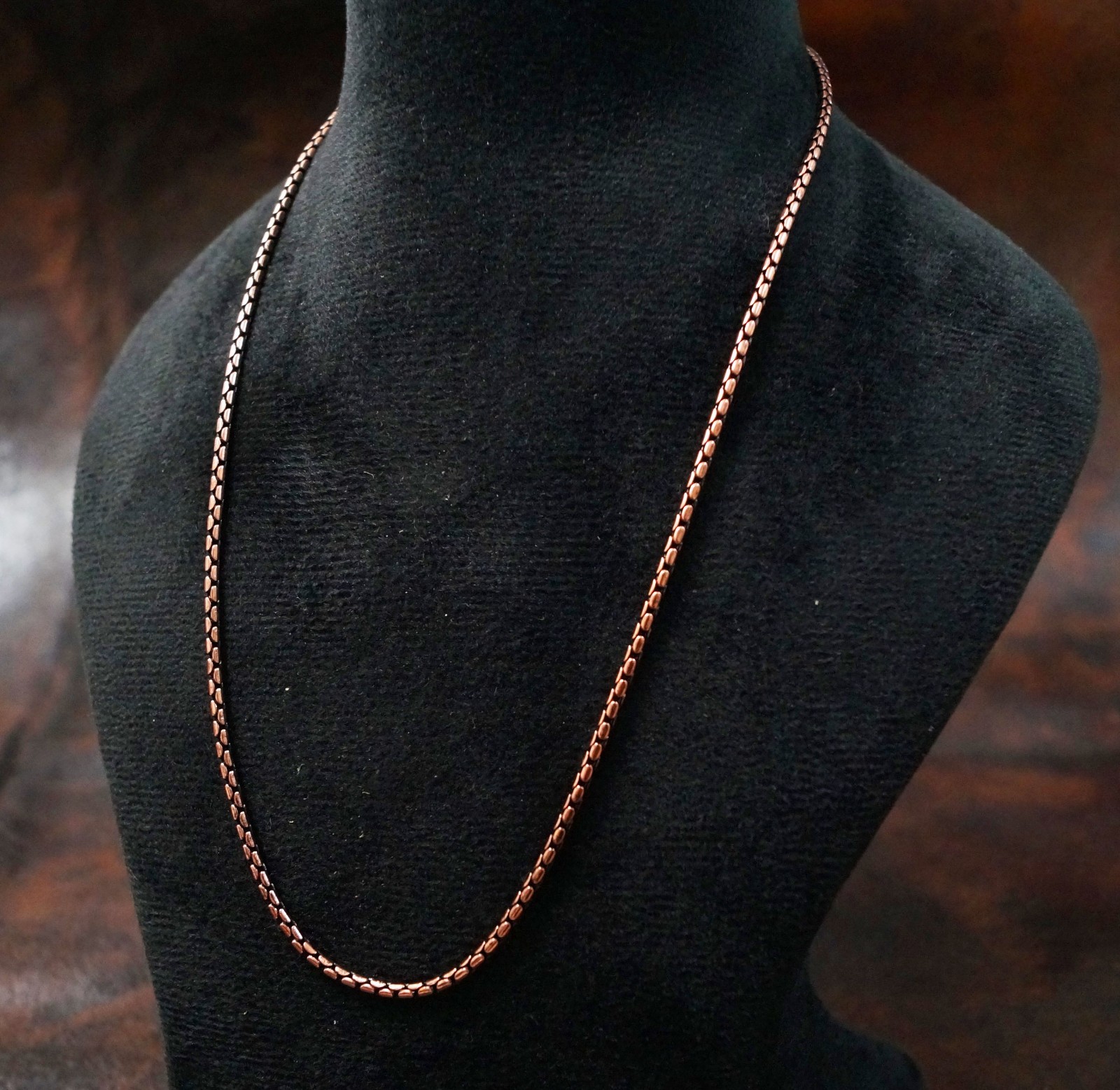 Solid Copper Chain Necklace 20 to 30 Inch Length – Eco-Friendly Pendant (CH-03