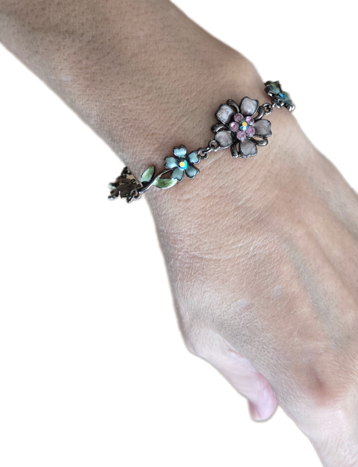 Wholesale Bracelets Lot of 12 Rhinestone Butterfly Flower Lobster Clasp Bracelet