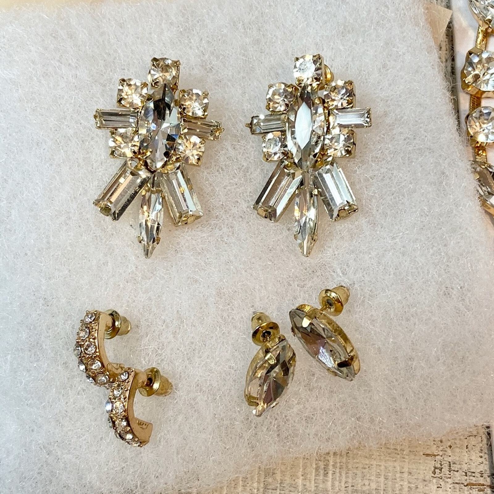 8 Other Reasons Gold & Crystal Trish Necklace & Earrings Four Piece Set NWT