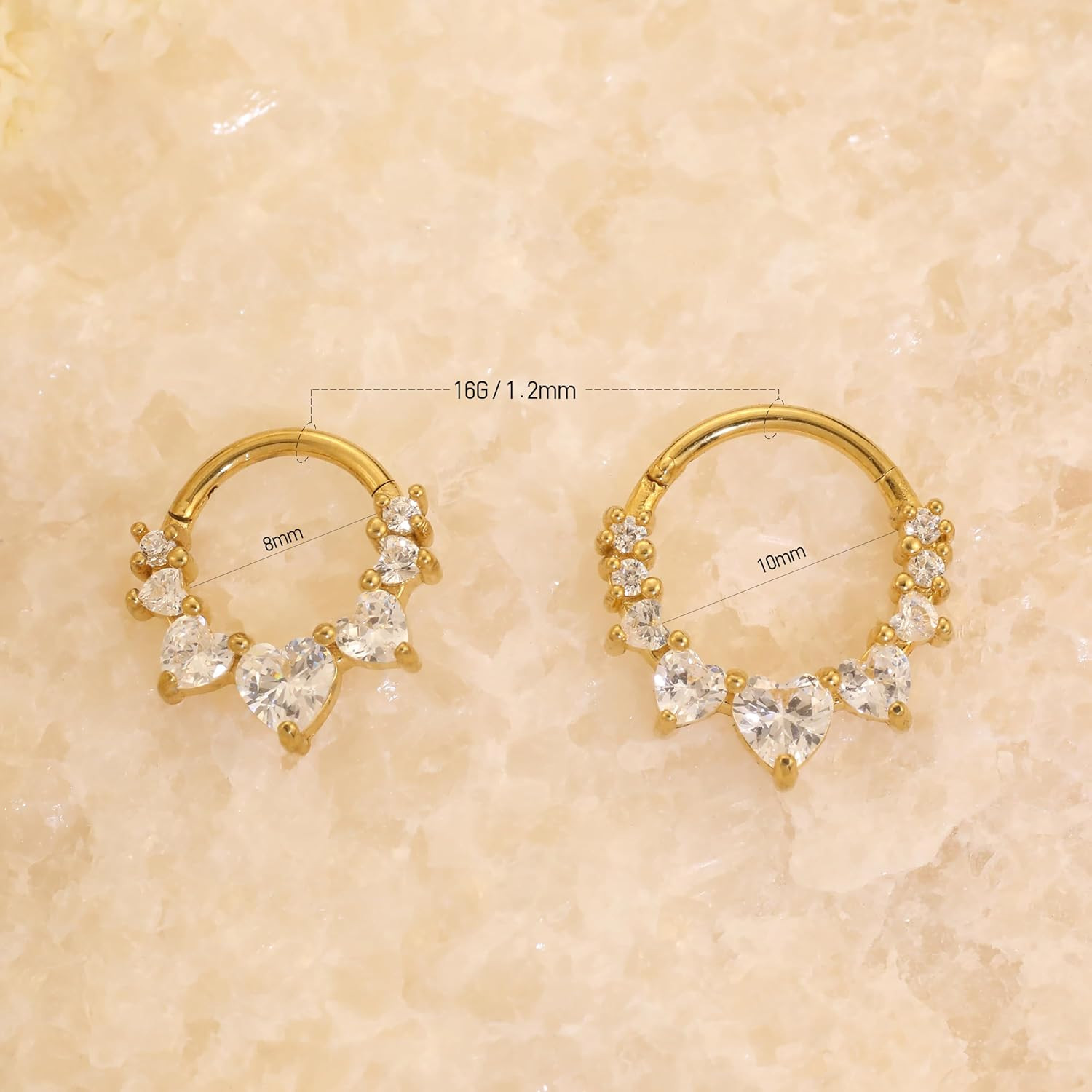 Cartilage Daith Earrings for Women Small 14K Gold Plated Hoop Hypoallergenic Hel