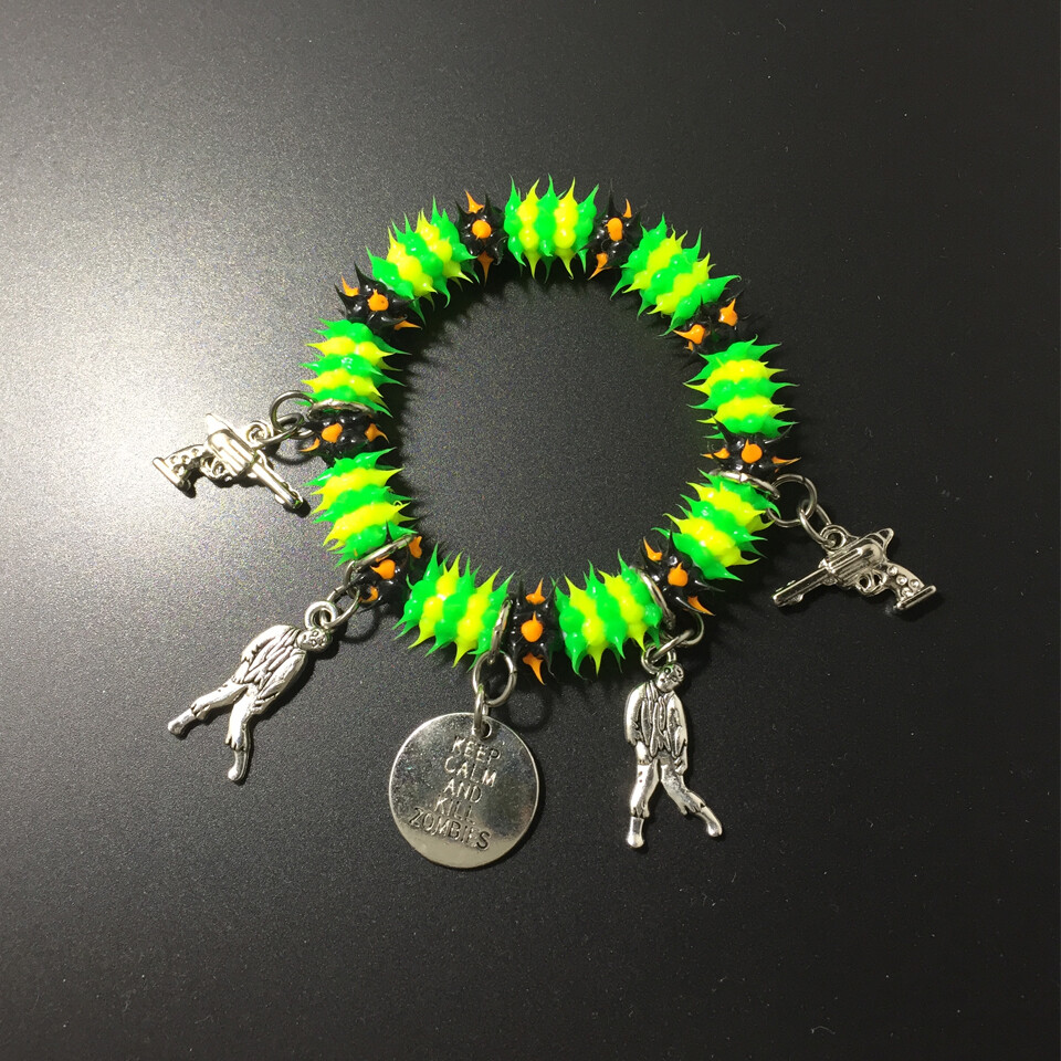 Lot Neon Jelly Silicone Rubber Bracelet Spike UV Glow In The Dark Jewelry DIY