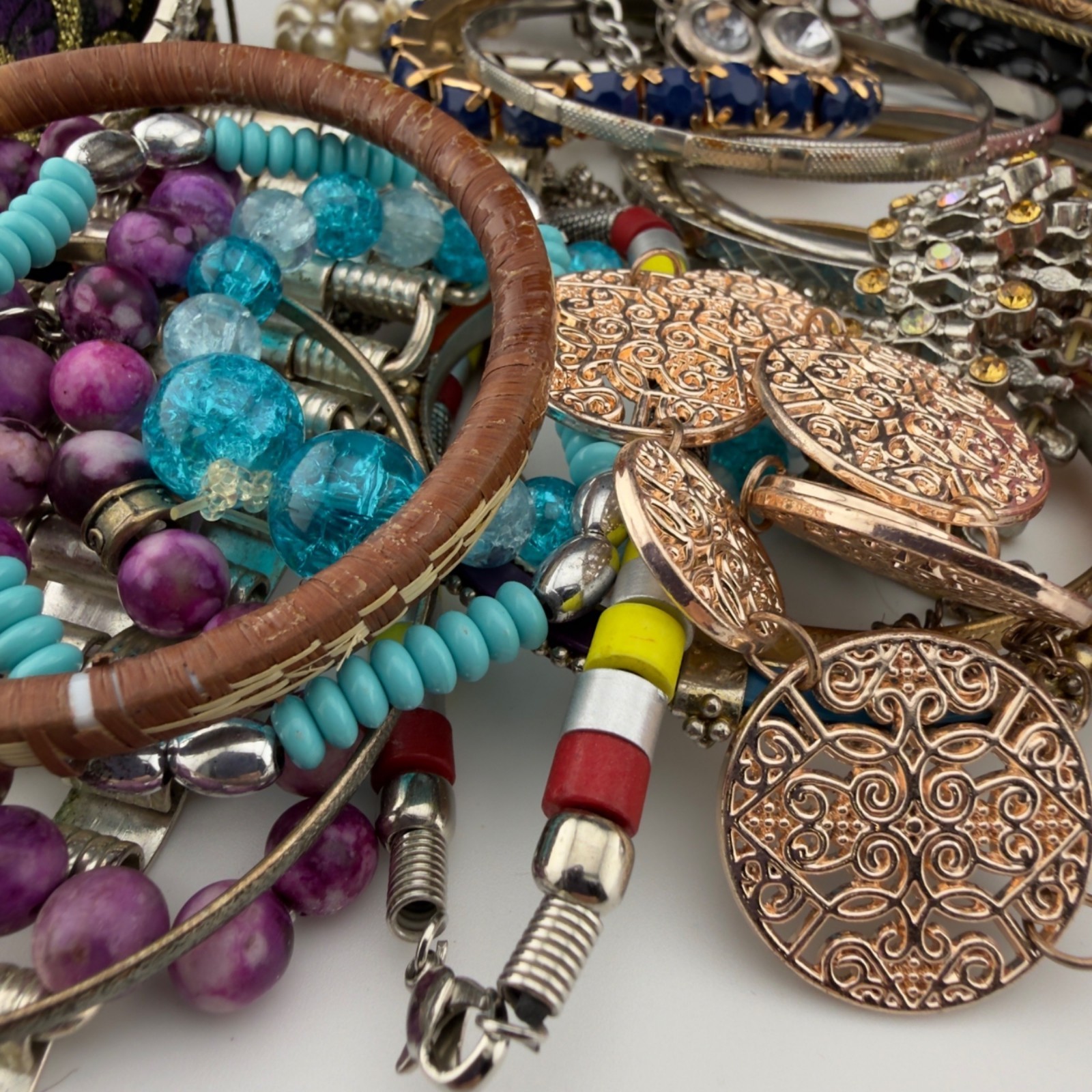Mixed Bracelet Lot Wear Repair Repurpose Harvest Only Bangle Bead Wire Stretch