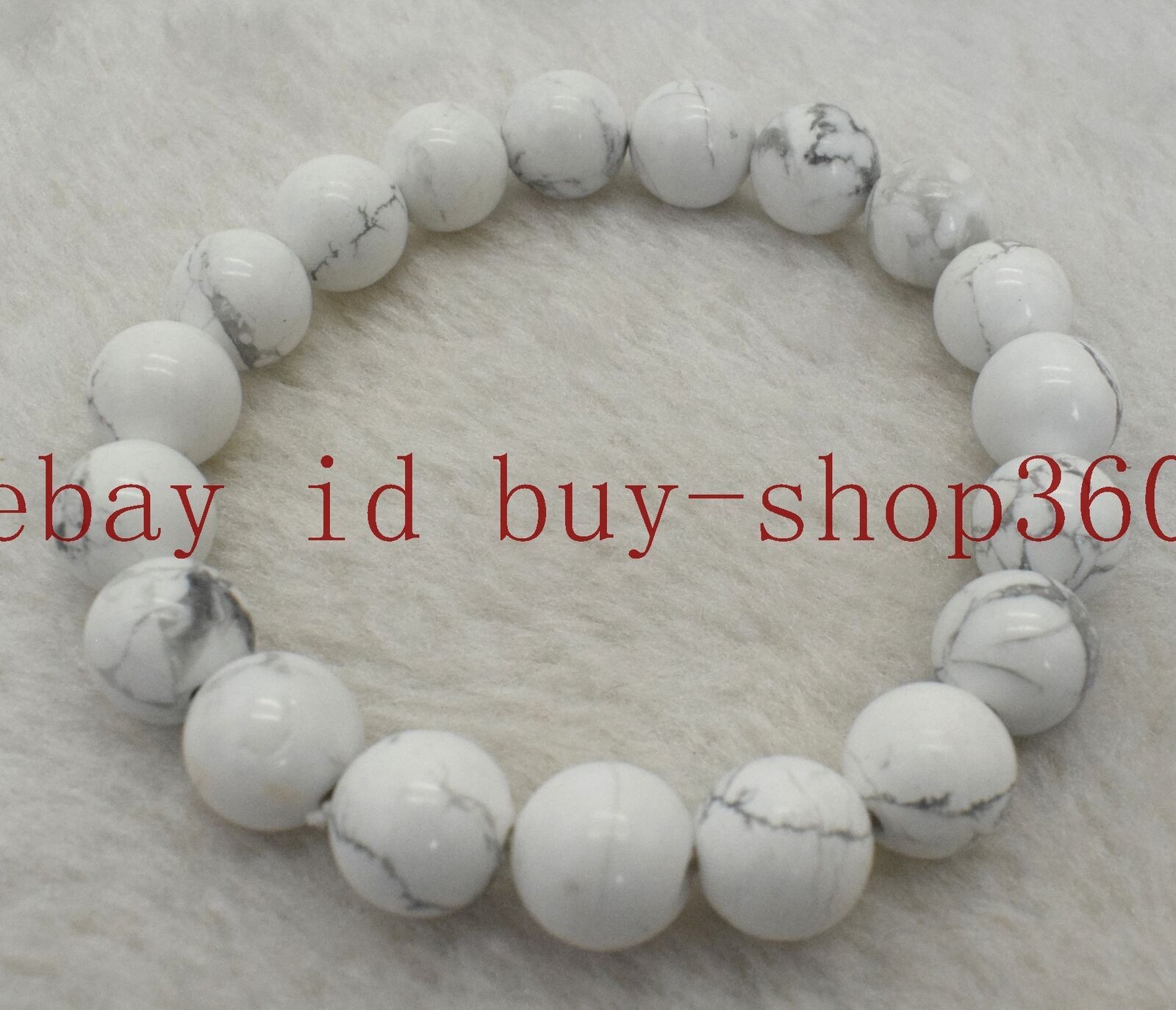 6/8/10/12mm White Turquoise Round Gemstone Beads Stretch Bracelet 7.5”