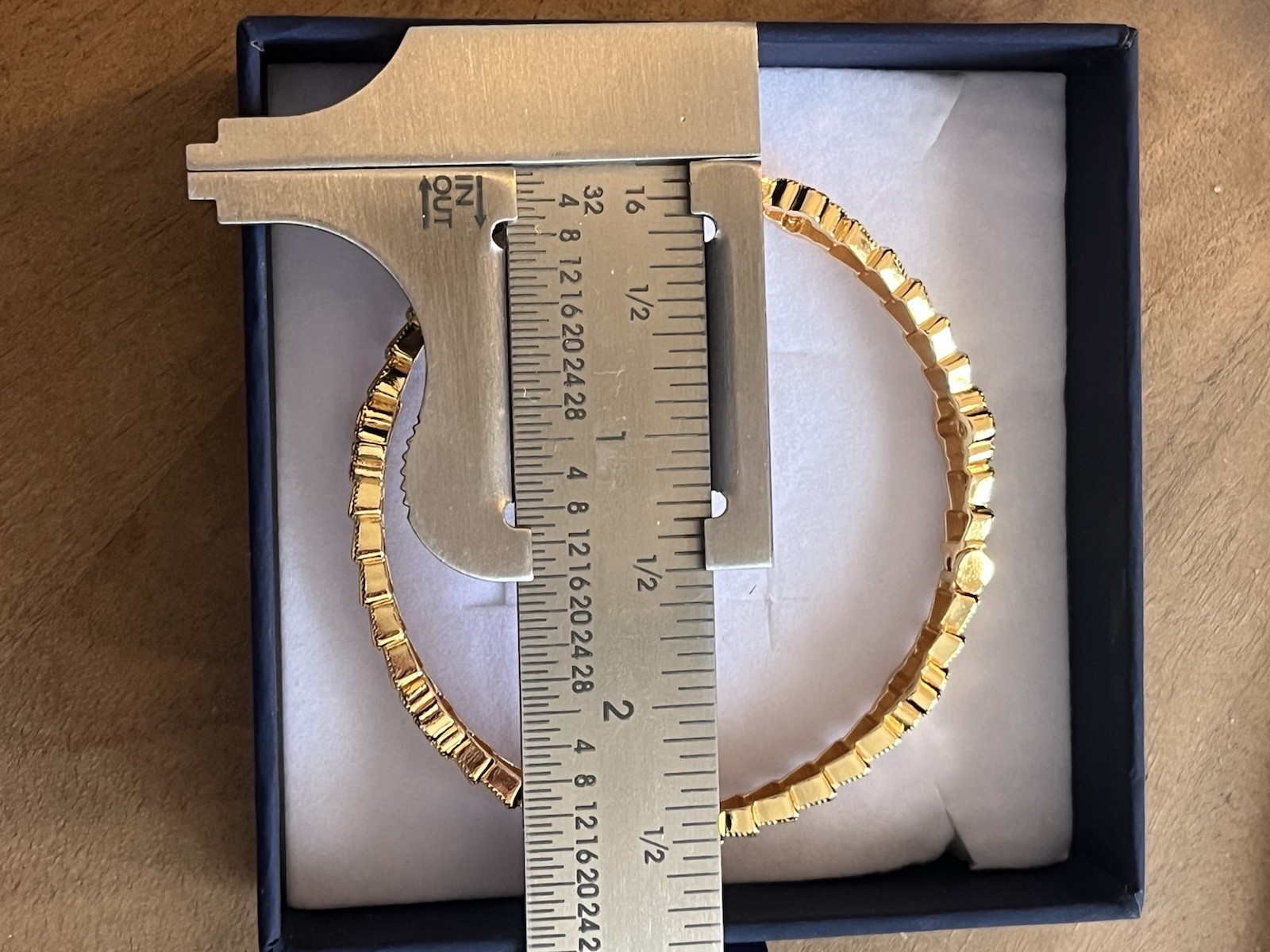 18k Gold Filled Bangle Size 8 With Intricate Designs Jewelry/bracelet