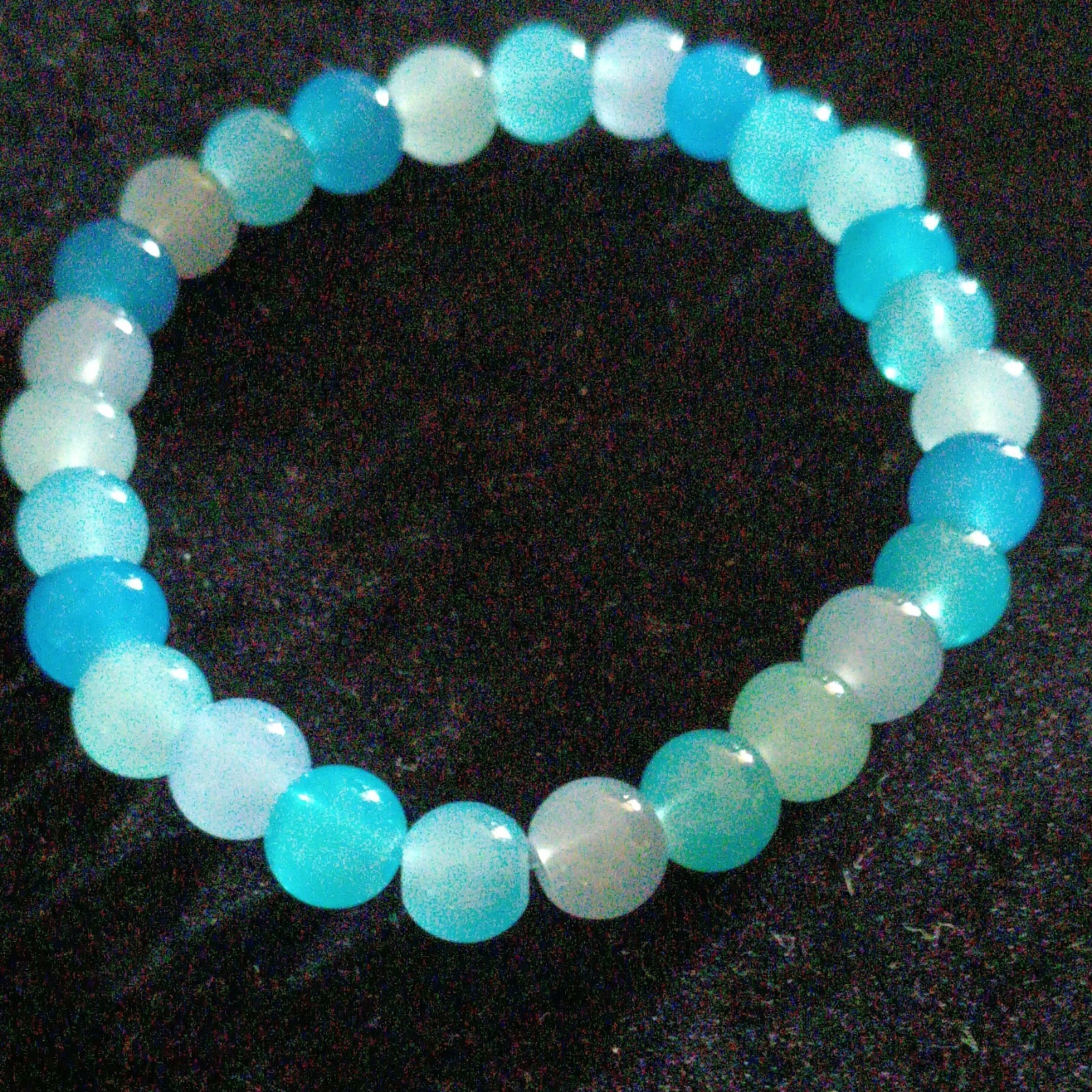 Set of 10 Multicolor Glass & Acrylic Bead Stretch Slip-On Stackable Bracelets