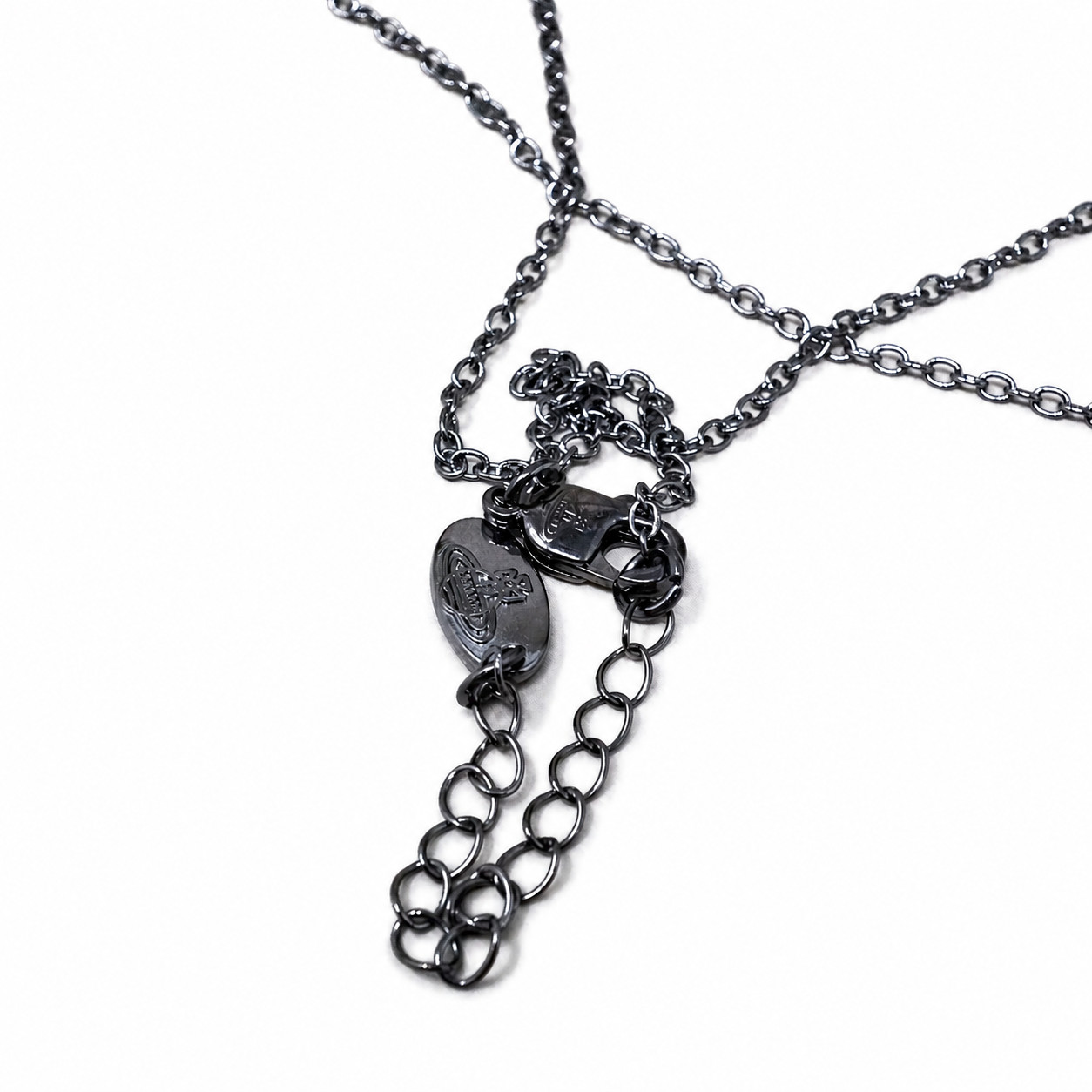 Vivienne Westwood Necklace Black Studded Orb Pendant With Purple Crystals & Box